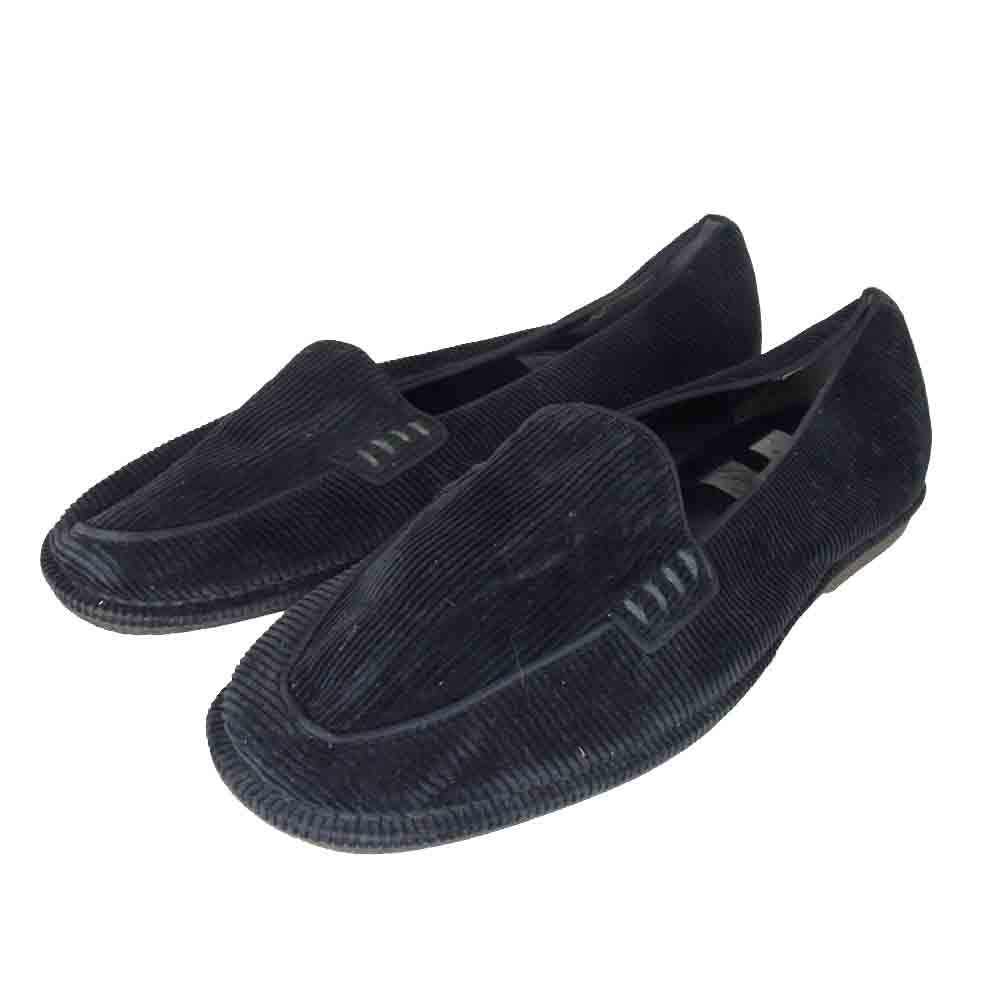 Yohji Yamamoto ヨウジヤマモト 観賞用 POUR HOMME プールオム 80s 丸ロゴ コーデュロイ ローファー  ブラック系 26.5cm程度【中古】