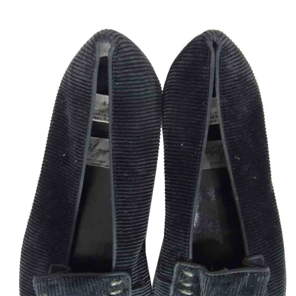 Yohji Yamamoto ヨウジヤマモト 観賞用 POUR HOMME プールオム 80s 丸ロゴ コーデュロイ ローファー  ブラック系 26.5cm程度【中古】