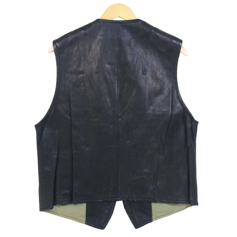 Yohji Yamamoto ヨウジヤマモト Ys for men ワイズフォーメン レザー ベスト ジレ ブラック系【中古】