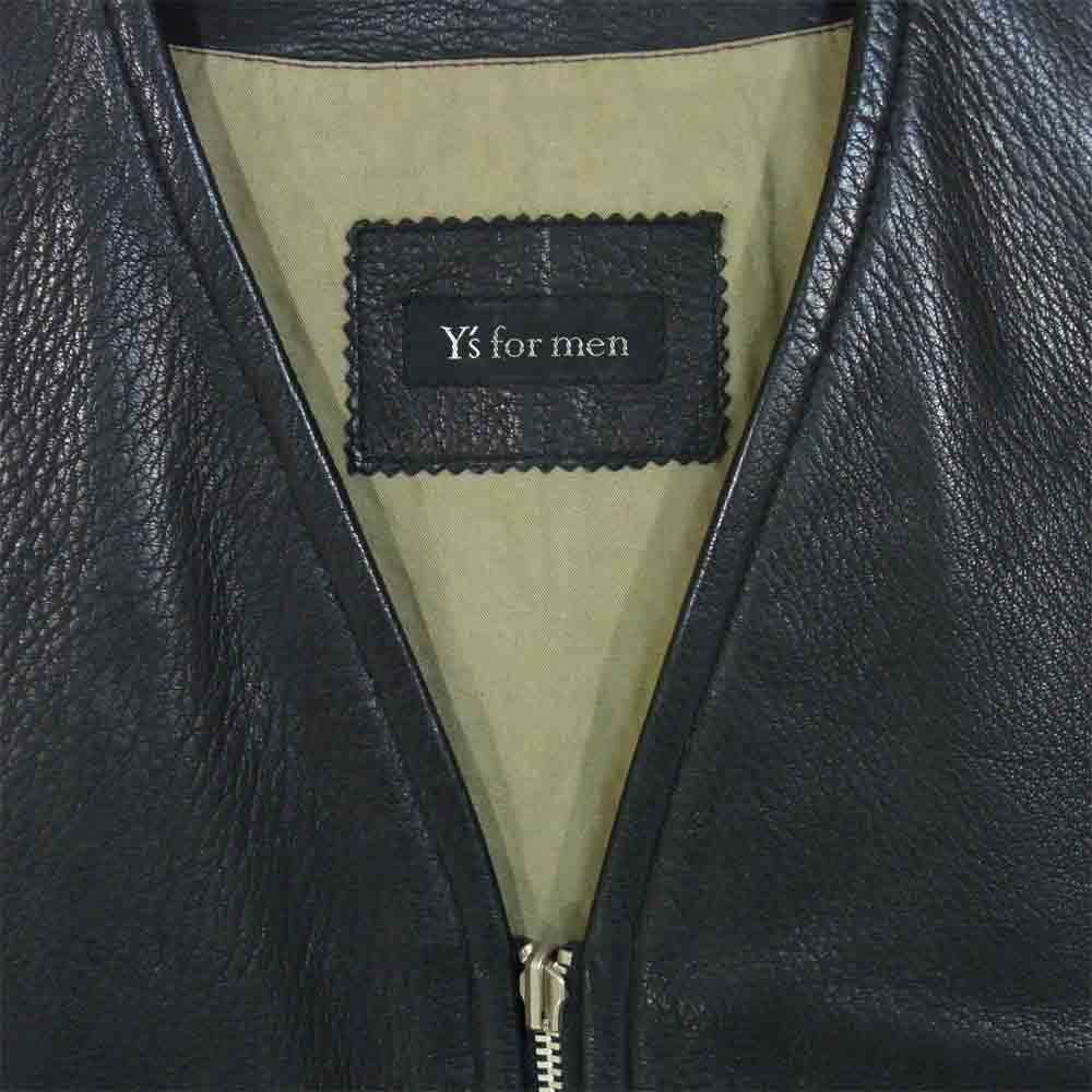 Yohji Yamamoto ヨウジヤマモト Ys for men ワイズフォーメン レザー ベスト ジレ ブラック系【中古】