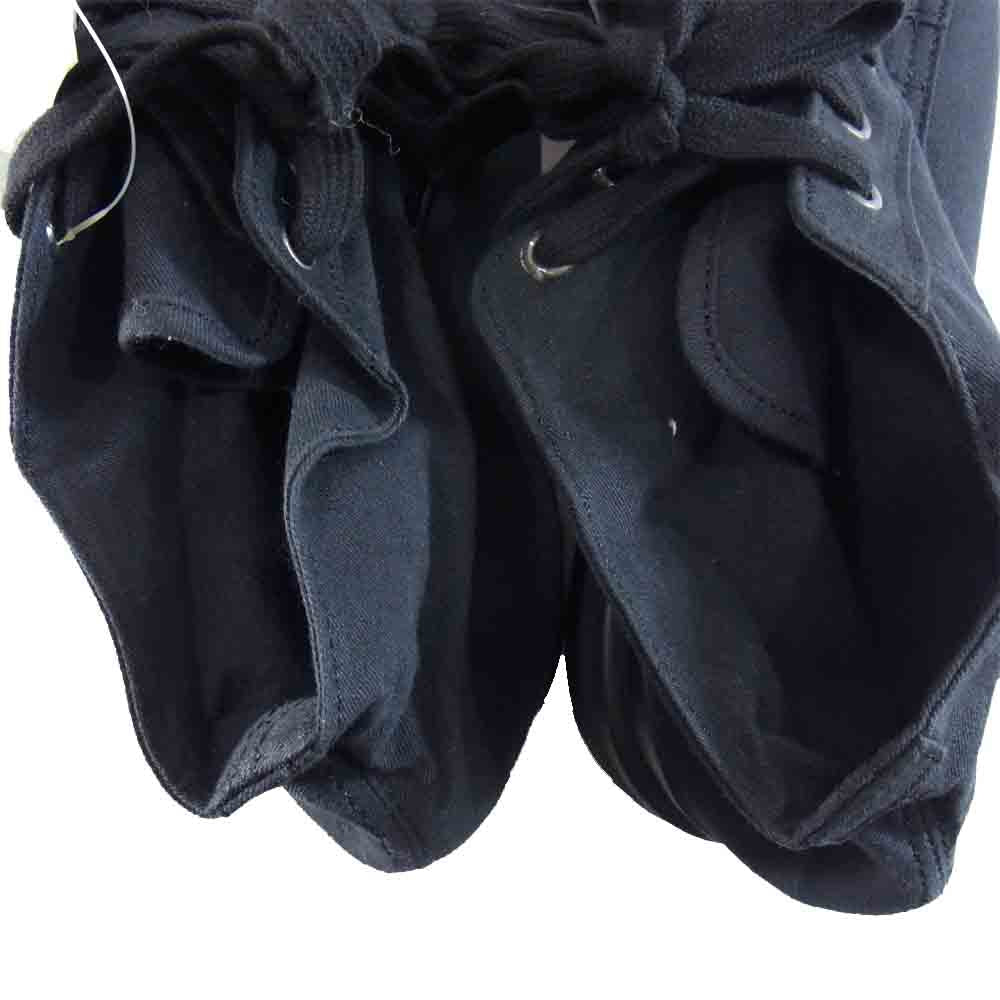 Yohji Yamamoto ヨウジヤマモト HB-E02-005-1LA 観賞用 80～90s POUR HOMME プールオム デッドストック 丸ロゴ キャンバス スニーカー ブラック系 L【中古】