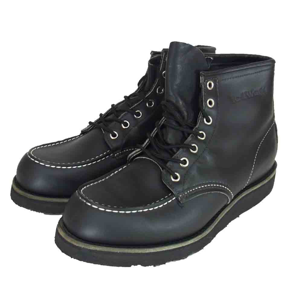 RED WING レッドウィング 8137 ブラックソール モックトゥ レースアップブーツ ブラック系 9 1/2【美品】【中古】