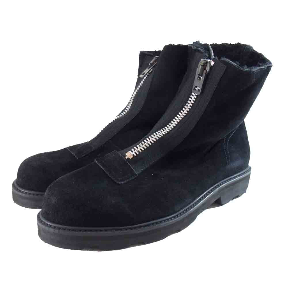 Yohji Yamamoto ヨウジヤマモト POUR HOMME プールオム センタージップ スエード ブーツ ブラック系 L【美品】【中古】