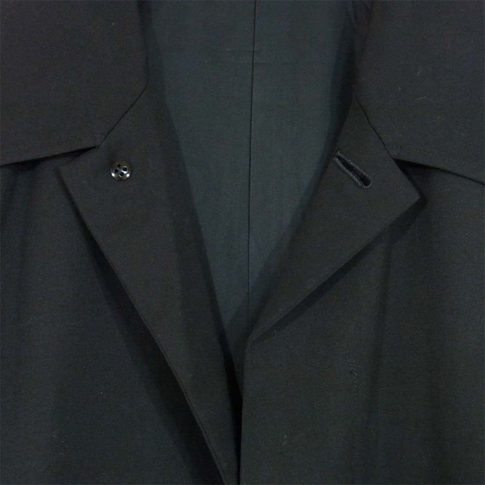 Yohji Yamamoto ヨウジヤマモト POUR HOMME プールオム 80s 丸ロゴ ベルト付き ステンカラーコート ブラック系 M【中古】
