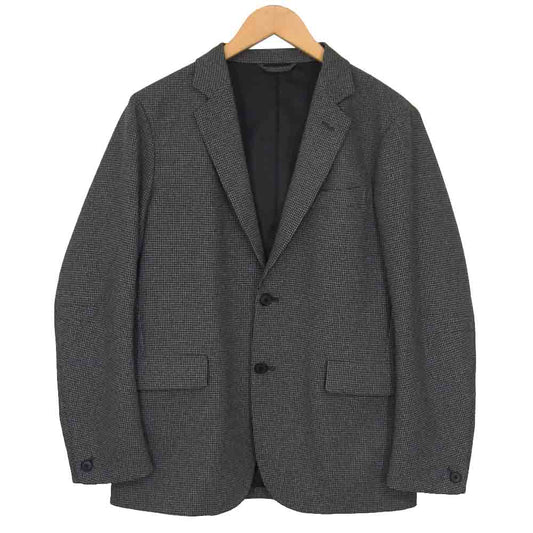 DESCENTE デサント 7749J194 未使用 ハウンドトゥース 千鳥格子柄 セットアップ テーラードジャケット テーパードパンツ スーツ　グレー グレー系 S【極上美品】【中古】