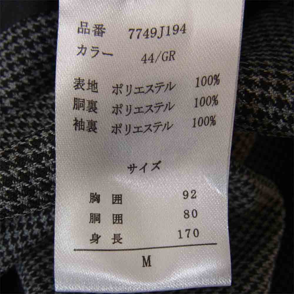 DESCENTE デサント 7749J194 未使用 ハウンドトゥース 千鳥格子柄 セットアップ テーラードジャケット テーパードパンツ スーツ　グレー グレー系 S【極上美品】【中古】
