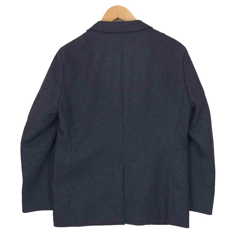DESCENTE デサント 7749J194 未使用 ハウンドトゥース 千鳥格子柄 セットアップ テーラードジャケット テーパードパンツ スーツ　ブルー ネイビー系 S【極上美品】【中古】