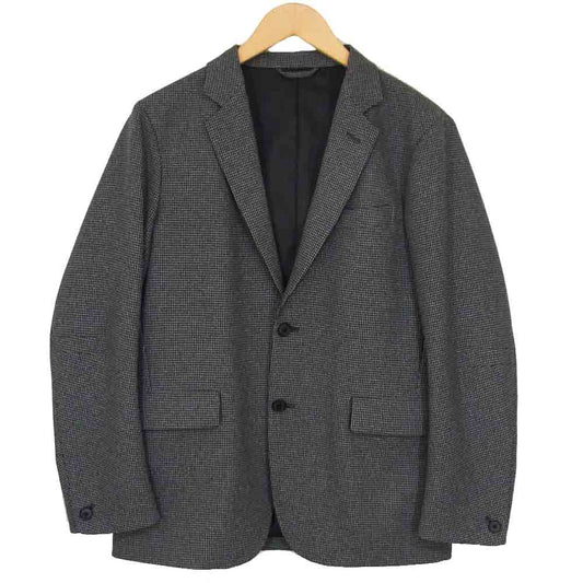 DESCENTE デサント 7749J194 未使用 ハウンドトゥース 千鳥格子柄 セットアップ テーラードジャケット テーパードパンツ スーツ　グレー グレー系 M【極上美品】【中古】