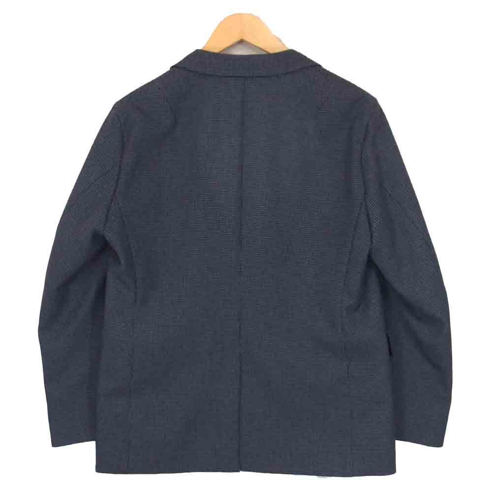 DESCENTE デサント 7749J194 未使用 ハウンドトゥース 千鳥格子柄 セットアップ テーラードジャケット テーパードパンツ スーツ　ブルー ネイビー系 S【極上美品】【中古】