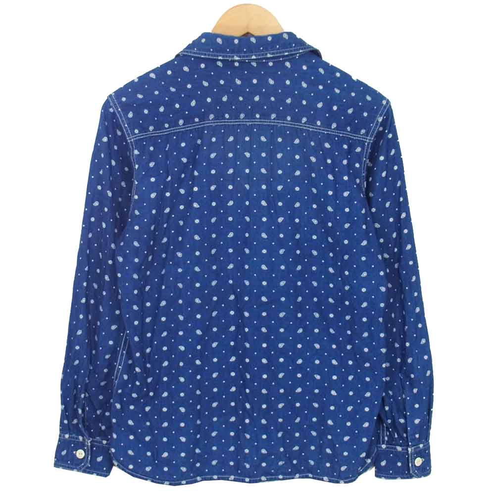 THE FLAT HEAD ザフラットヘッド ペイズリー ワークシャツ ネイビー系 38【中古】