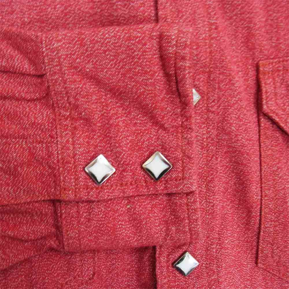 THE FLAT HEAD ザフラットヘッド ウエスタン ワークシャツ レッド系 38【中古】