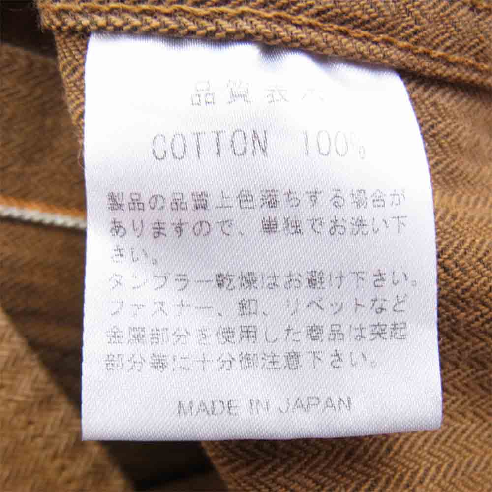 フラットヘッド 刺繍 ワークシャツ ブラウン系 36【中古】