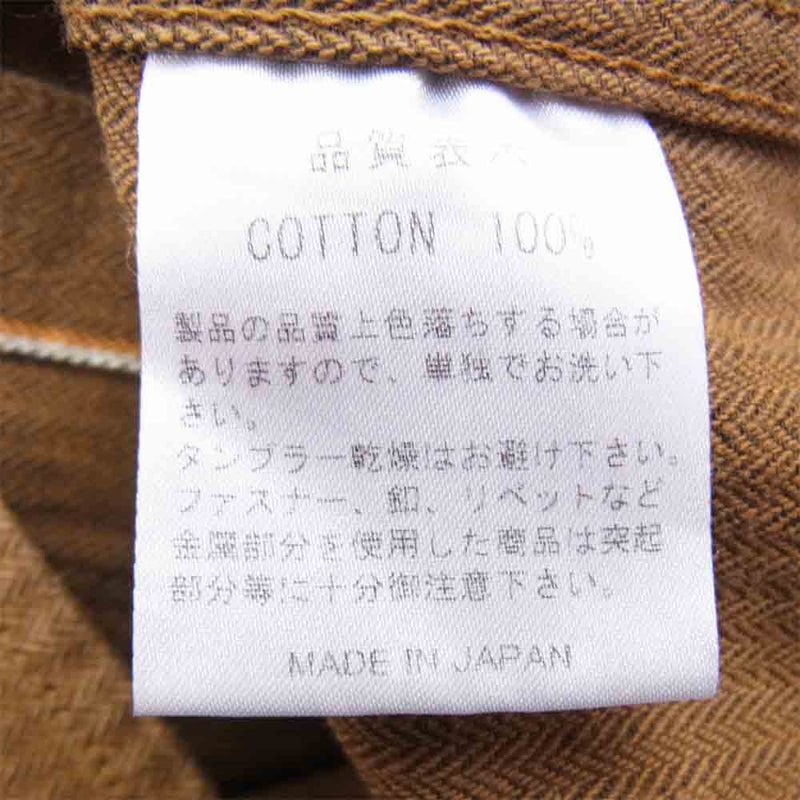 フラットヘッド 刺繍 ワークシャツ ブラウン系 36【中古】