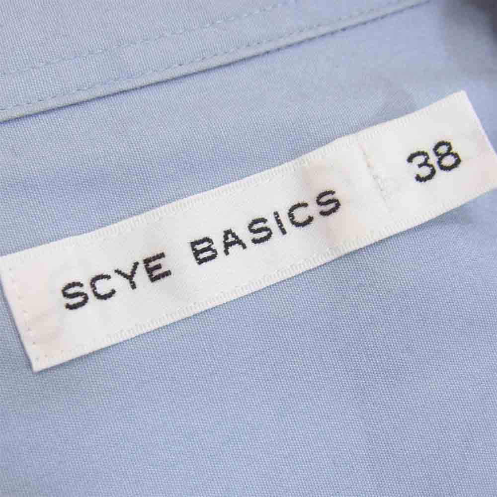 Scye サイ 5118-31428 コットン ボタン ベーシック 長袖 シャツ 青 ライトブルー系 38【中古】