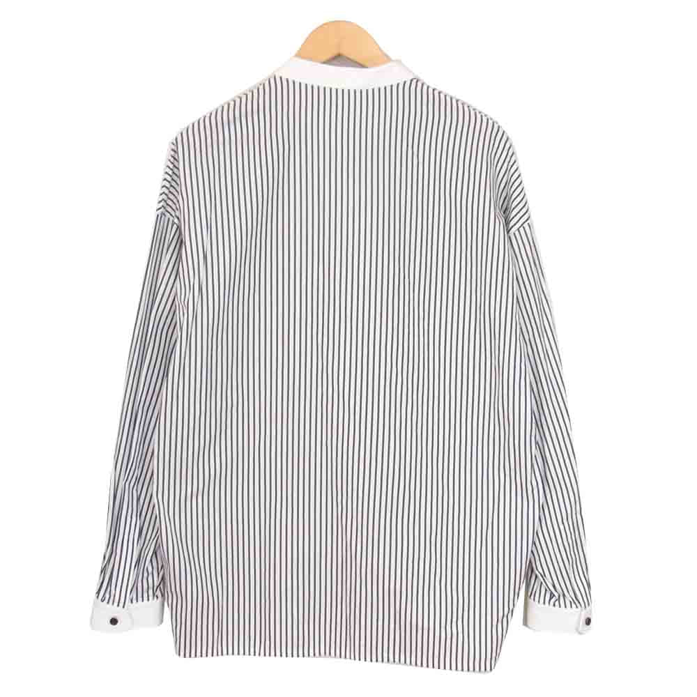 ザリラクス バンドカラー コットン ストライプ シャツ ブラック系 48【中古】