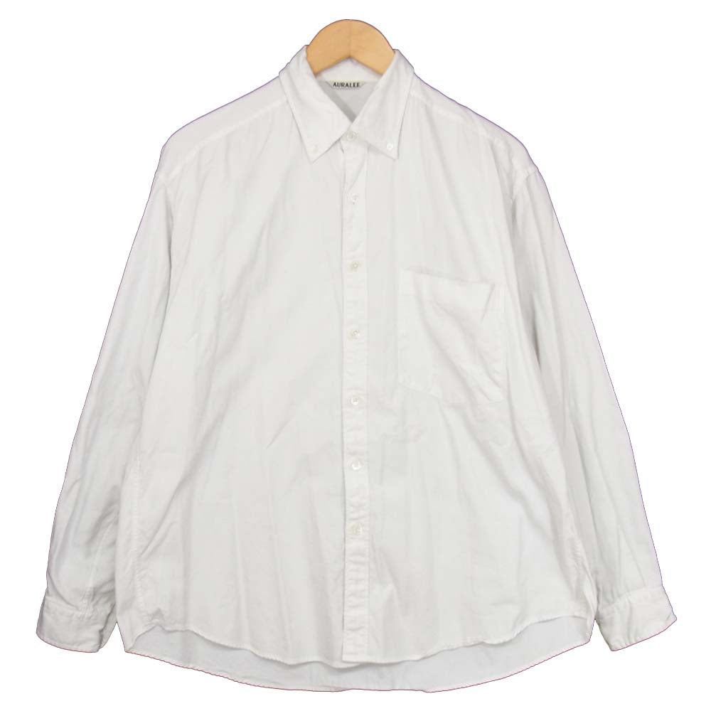 AURALEE オーラリー 18AW A8AS01SO BD ボタンダウン フィンクスコットン オックスフォード シャツ ホワイト系 4【中古】