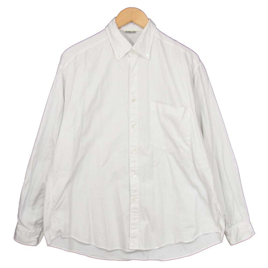 AURALEE オーラリー 18AW A8AS01SO BD ボタンダウン フィンクスコットン オックスフォード シャツ ホワイト系 4【中古】