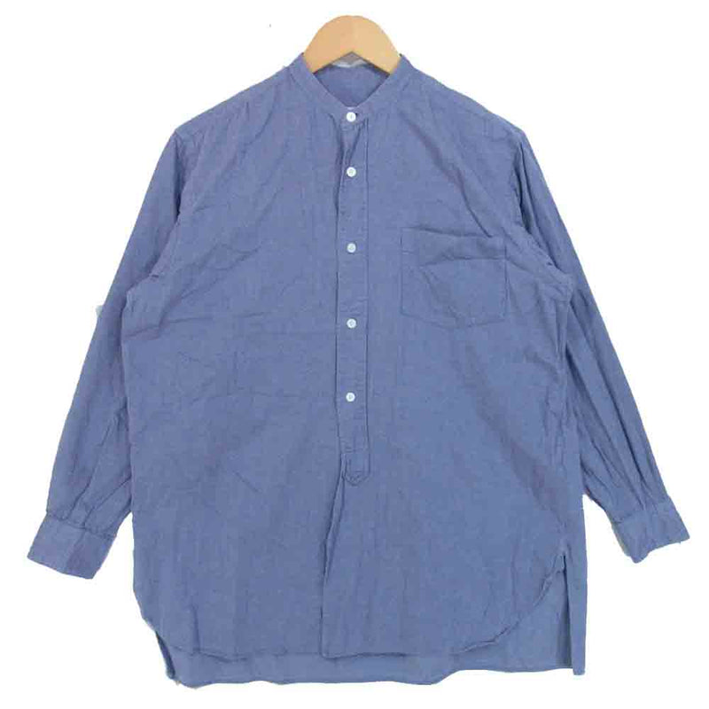 COMOLI コモリ L03-02004 Band Collar Shirt コットンネル バンドカラーシャツ ブルー系 1【中古】