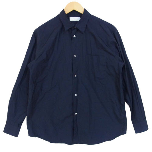 GRAPHPAPER グラフペーパー GM183-50069B REGULAR COLLAR SHIRT レギュラーカラー ロングスリーブ シャツ ネイビー系 2【中古】