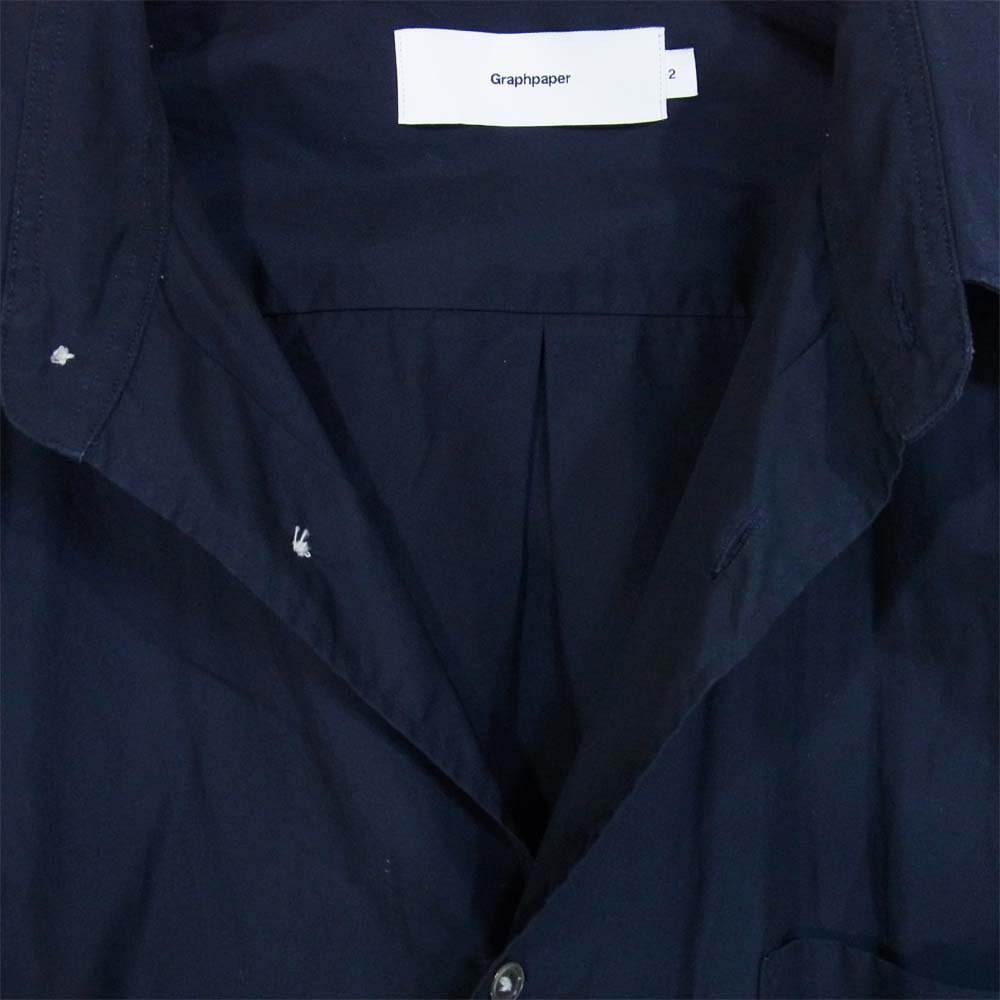 GRAPHPAPER グラフペーパー GM183-50069B REGULAR COLLAR SHIRT レギュラーカラー ロングスリーブ シャツ ネイビー系 2【中古】