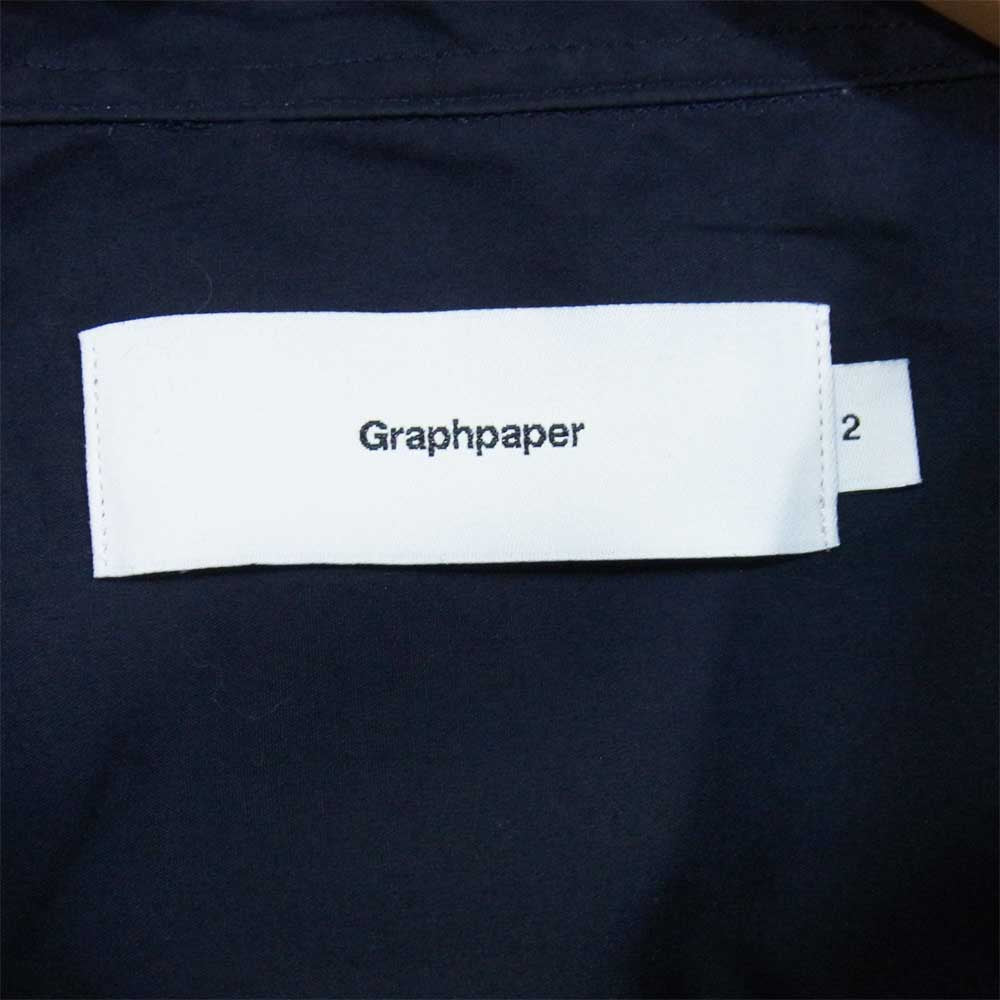 GRAPHPAPER グラフペーパー GM183-50069B REGULAR COLLAR SHIRT レギュラーカラー ロングスリーブ シャツ ネイビー系 2【中古】