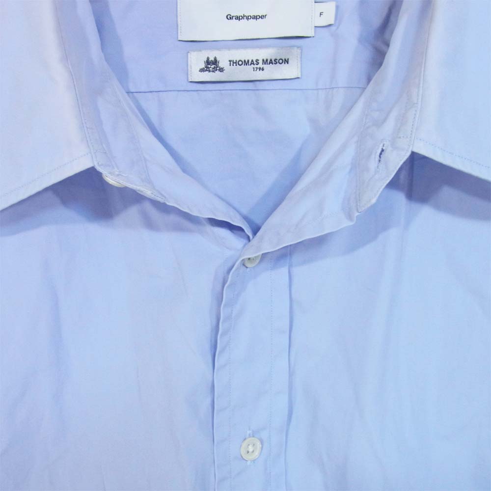 GRAPHPAPER グラフペーパー GM184-50505 × THOMAS MASON トーマスメイソン LS ロングスリーブ シャツ ライトブルー系 F【中古】