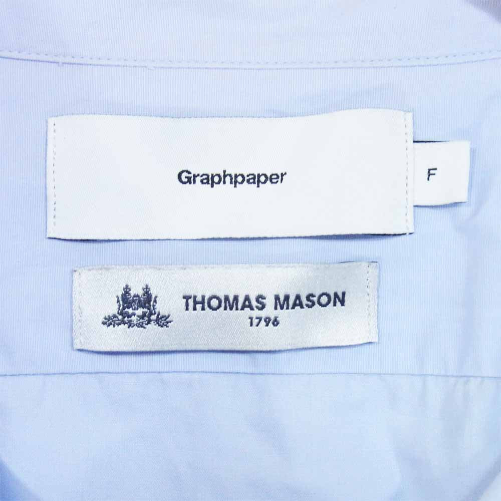 GRAPHPAPER グラフペーパー GM184-50505 × THOMAS MASON トーマスメイソン LS ロングスリーブ シャツ ライトブルー系 F【中古】