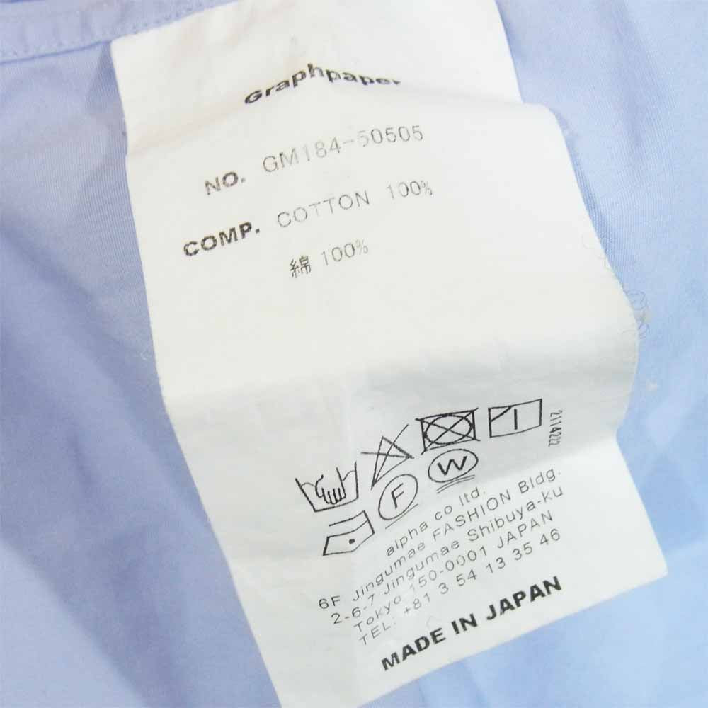 GRAPHPAPER グラフペーパー GM184-50505 × THOMAS MASON トーマスメイソン LS ロングスリーブ シャツ ライトブルー系 F【中古】