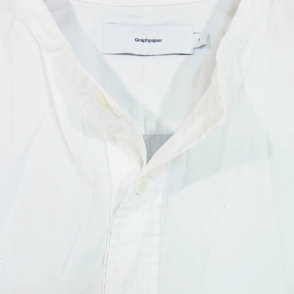 GRAPHPAPER グラフペーパー 18AW GM183-50070B Band Collar Shirt バンドカラーシャツ ホワイト系 1【中古】