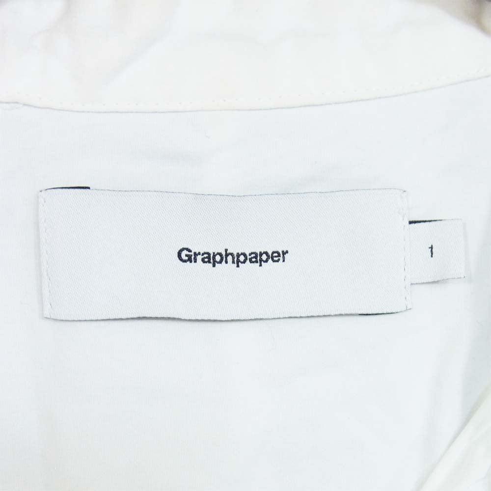 GRAPHPAPER グラフペーパー 18AW GM183-50070B Band Collar Shirt バンドカラーシャツ ホワイト系 1【中古】