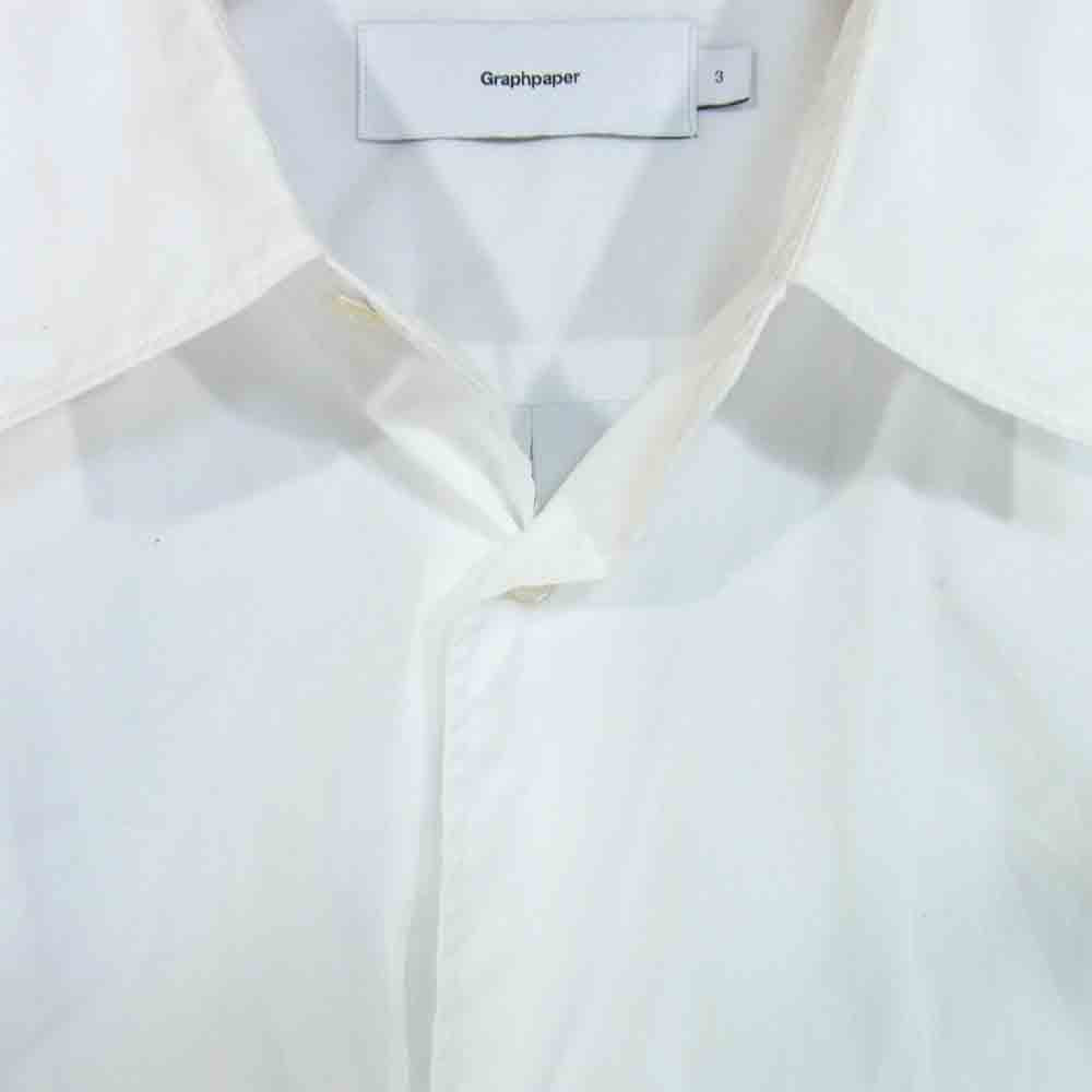 GRAPHPAPER グラフペーパー GM191-50028B BROAD REGULAR COLLAR SHIRT WHITE ブロード レギュラーカラーシャツ ホワイト系 3【中古】