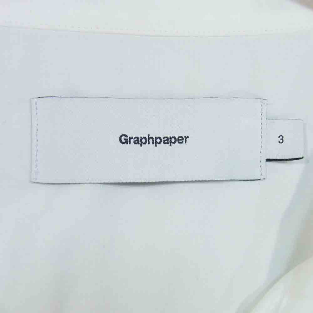 GRAPHPAPER グラフペーパー GM191-50028B BROAD REGULAR COLLAR SHIRT WHITE ブロード レギュラーカラーシャツ ホワイト系 3【中古】