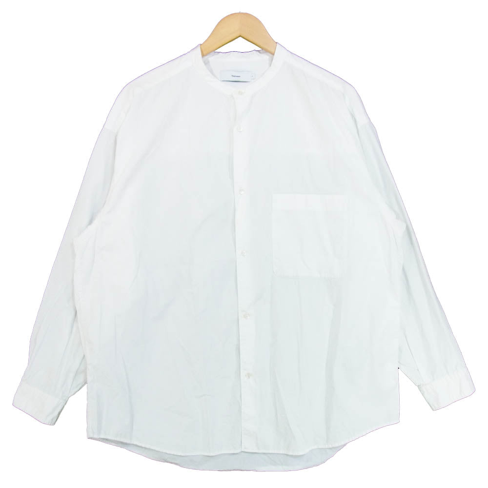 GRAPHPAPER グラフペーパー 19ss GM191-50032 Band Collar Shirt オーバーサイズ バンドカラー シャツ ホワイト系 F【中古】