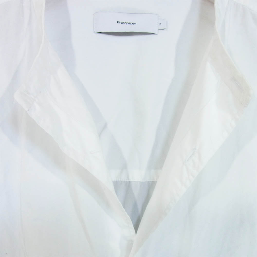 GRAPHPAPER グラフペーパー 19ss GM191-50032 Band Collar Shirt オーバーサイズ バンドカラー シャツ ホワイト系 F【中古】