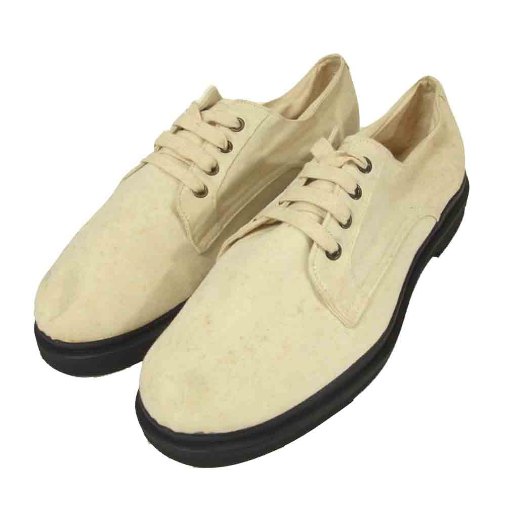 Yohji Yamamoto ヨウジヤマモト POUR HOMME プールオム 80~90s 丸ロゴ キャンバス ローカット スニーカー オフホワイト系 L【中古】