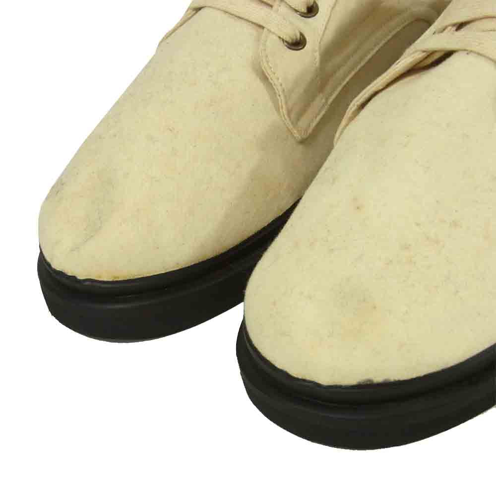 Yohji Yamamoto ヨウジヤマモト POUR HOMME プールオム 80~90s 丸ロゴ キャンバス ローカット スニーカー オフホワイト系 L【中古】