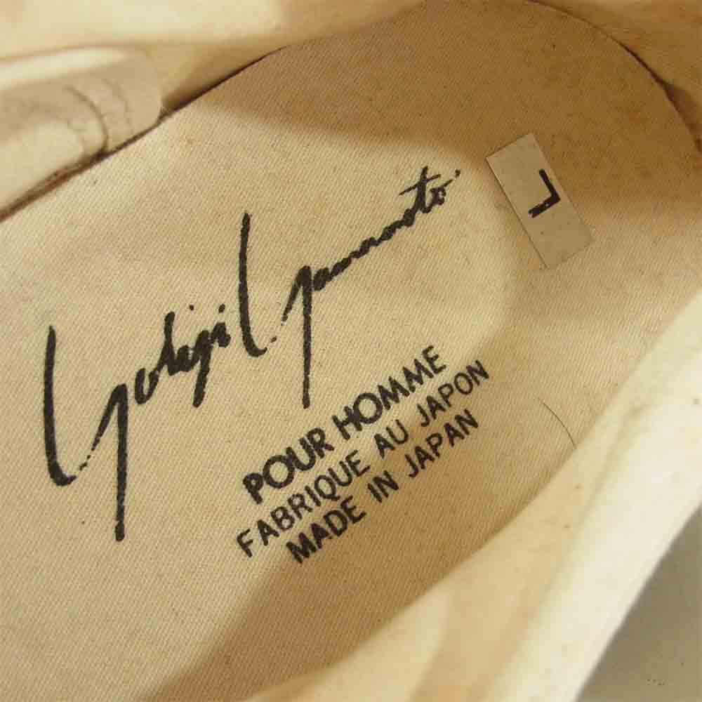 Yohji Yamamoto ヨウジヤマモト POUR HOMME プールオム 80~90s 丸ロゴ キャンバス ローカット スニーカー オフホワイト系 L【中古】