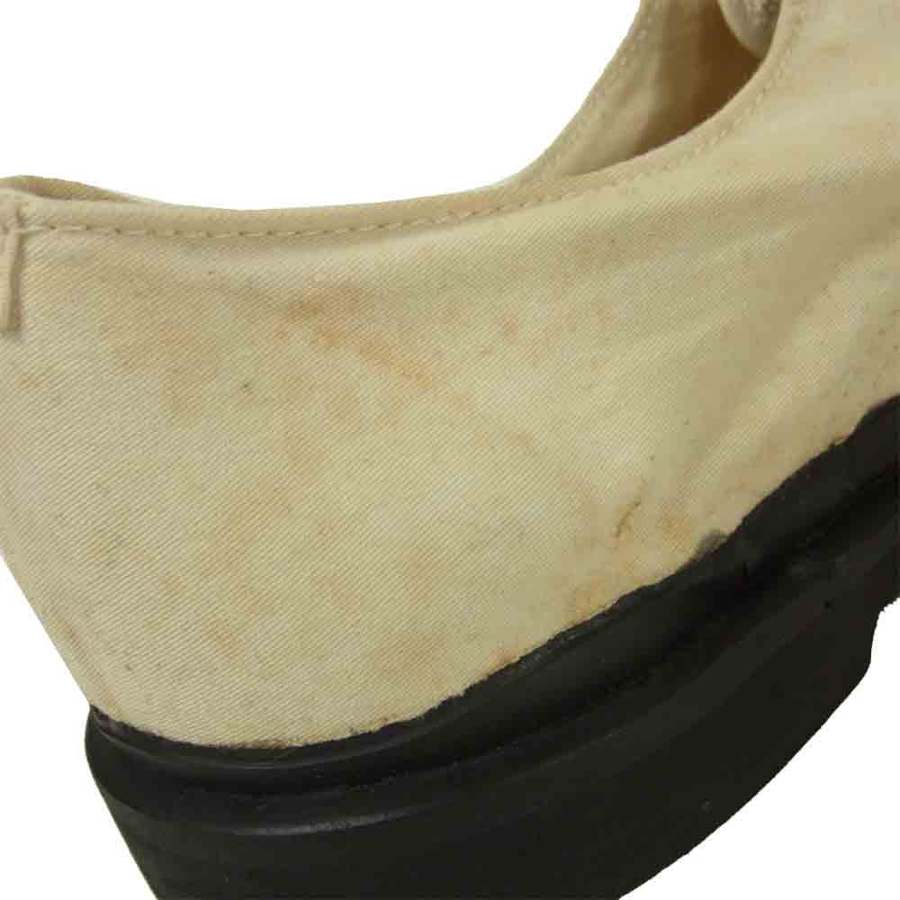 Yohji Yamamoto ヨウジヤマモト POUR HOMME プールオム 80~90s 丸ロゴ キャンバス ローカット スニーカー オフホワイト系 L【中古】