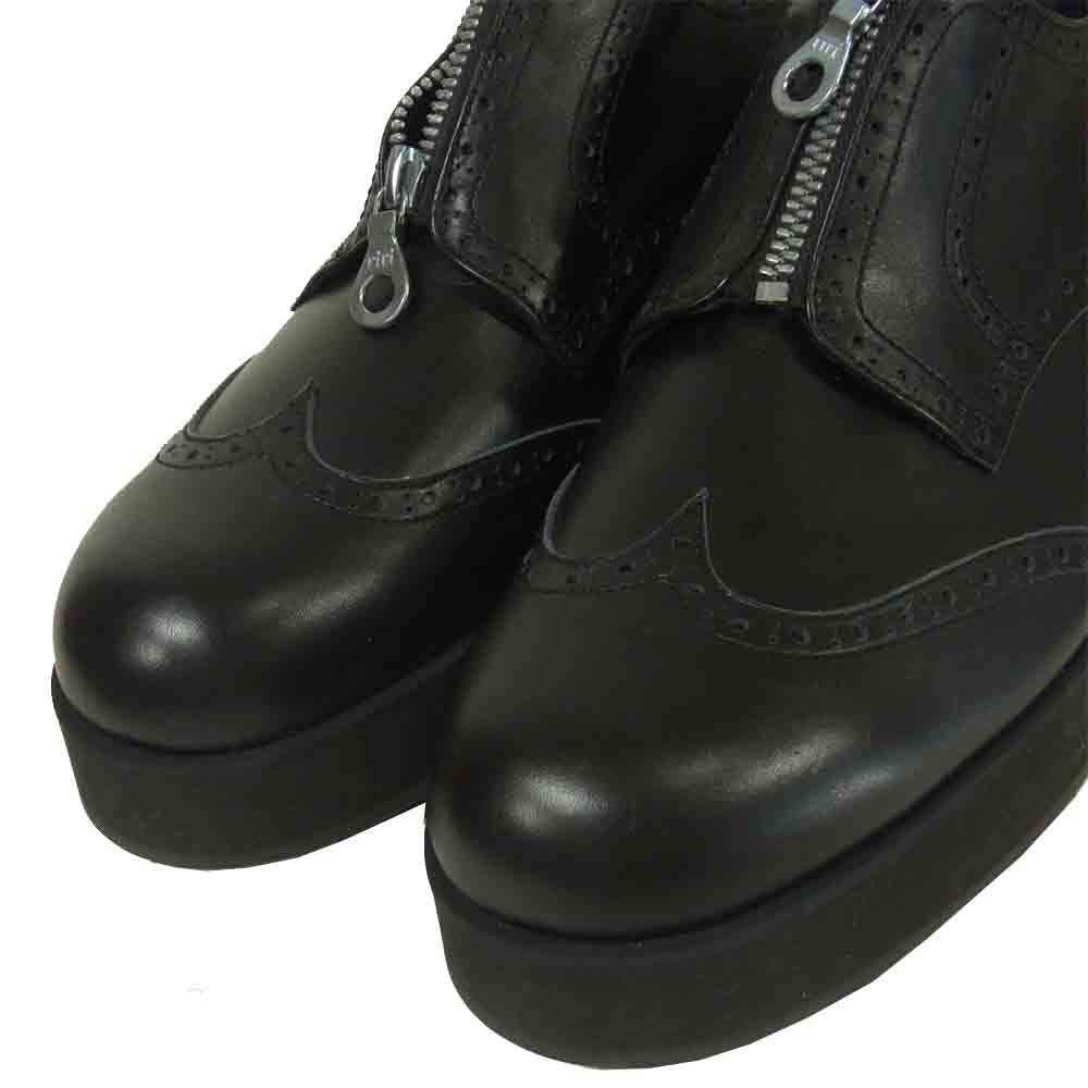 Yohji Yamamoto ヨウジヤマモト POUR HOMME プールオム センタージップ ウィングチップ 厚底 シューズ ブラック系 実寸28.5cm程度【中古】