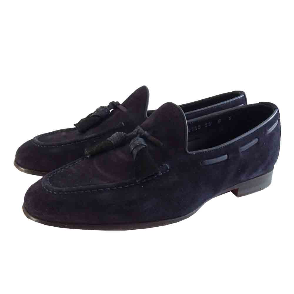 Santoni サントーニ MCNC14113LA1SRXXU53 スエード ペニー ローファー ネイビー系 5【中古】