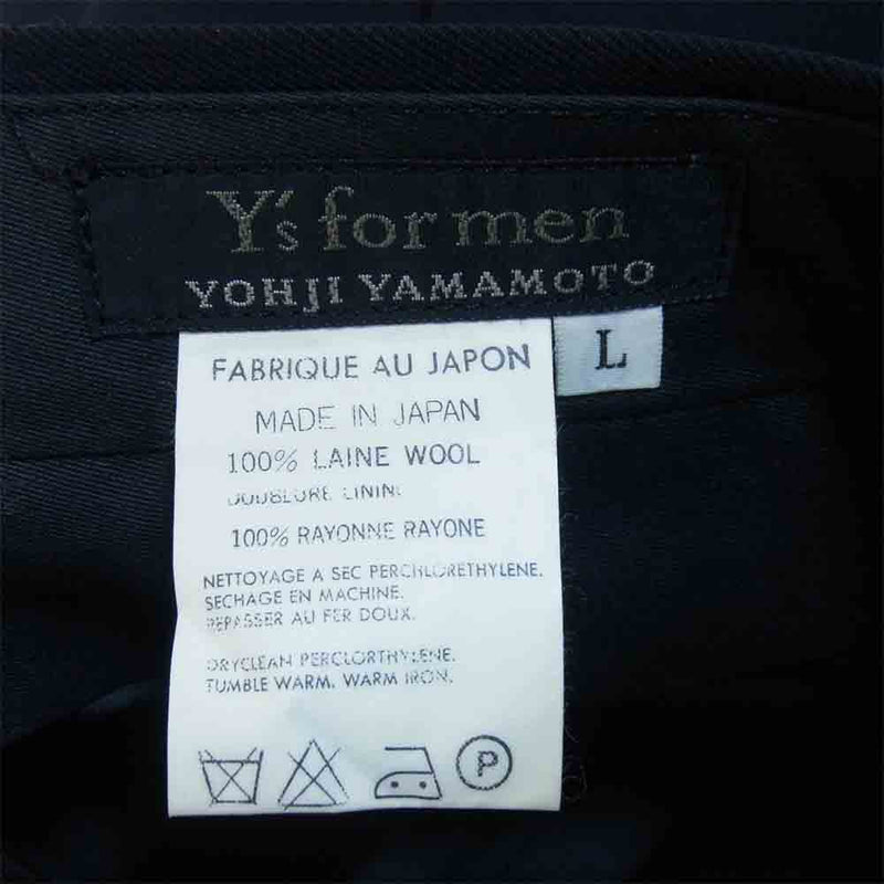 Yohji Yamamoto ヨウジヤマモト MA-P01-190 Ys for men ワイズフォーメン ウール ギャバジン スラックス パンツ ブラック系 L【中古】