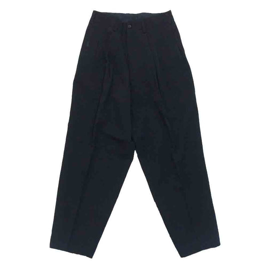 Yohji Yamamoto ヨウジヤマモト POUR HOMME プールオム 80~90s 丸ロゴ タキシードクロス スラックスパンツ ブラック系 S【中古】