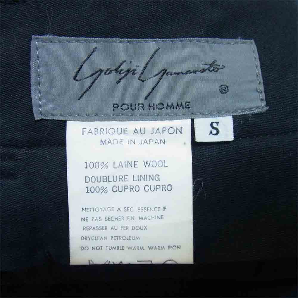 Yohji Yamamoto ヨウジヤマモト POUR HOMME プールオム 80~90s 丸ロゴ タキシードクロス スラックスパンツ ブラック系 S【中古】