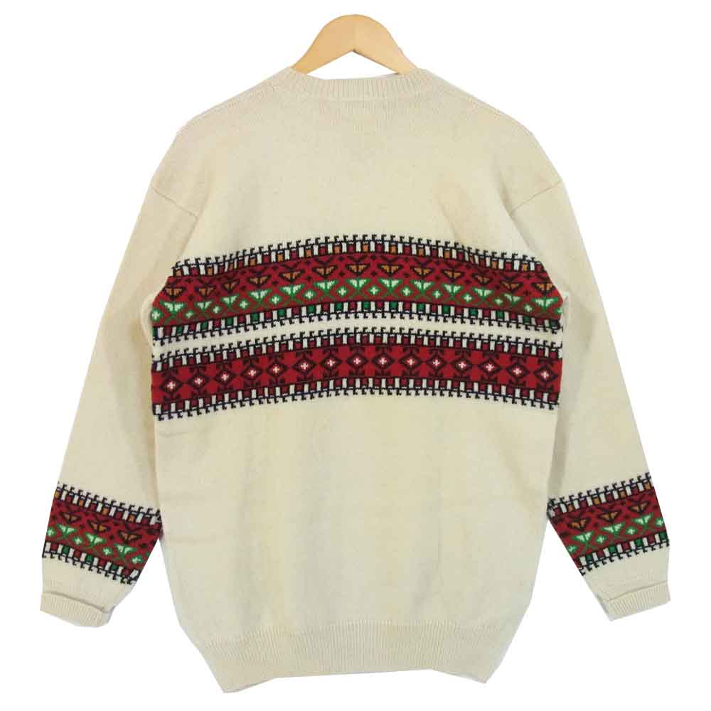 Yohji Yamamoto ヨウジヤマモト POUR HOMME プールオム 80～90s 丸ロゴ ノルディック ニット セーター ベージュ系 M【中古】