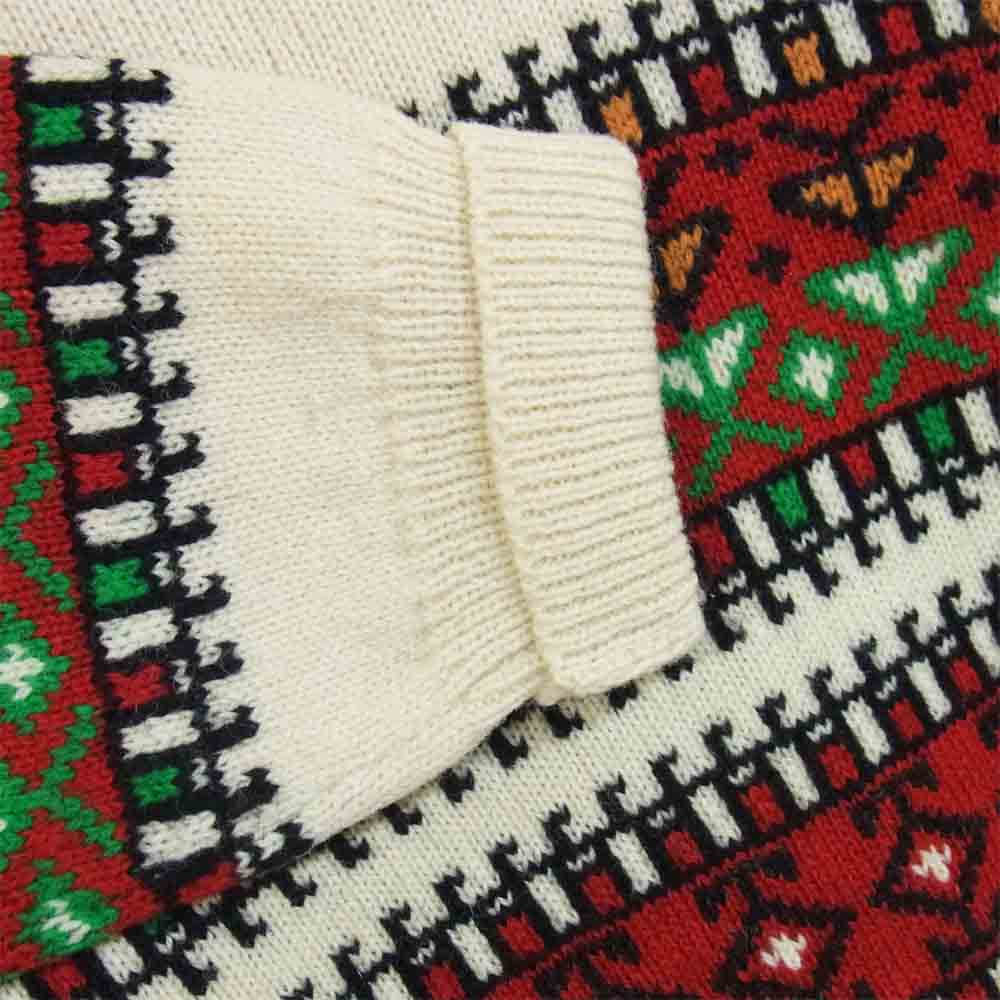 Yohji Yamamoto ヨウジヤマモト POUR HOMME プールオム 80～90s 丸ロゴ ノルディック ニット セーター ベージュ系 M【中古】