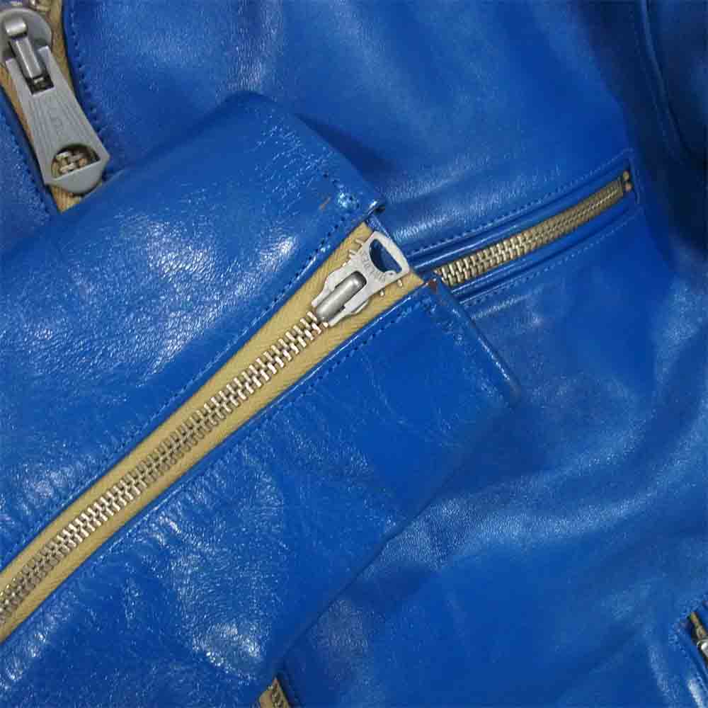 サンセットベイ 馬革 ホースハイド GEORGIA ジョージア レザー ジャケット ブルー系 3【中古】