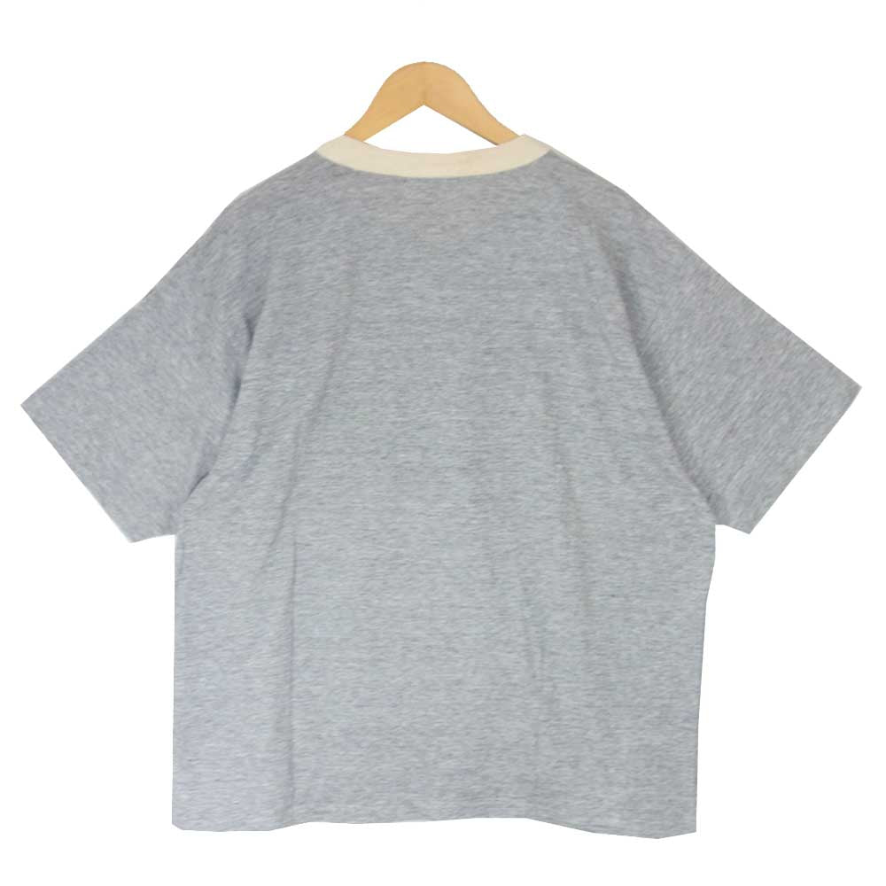 Yohji Yamamoto ヨウジヤマモト Y's for men ワイズフォーメン 80s 初期タグ リブ付 ワイド 半袖Tシャツ グレー系 サイズ表記無【中古】