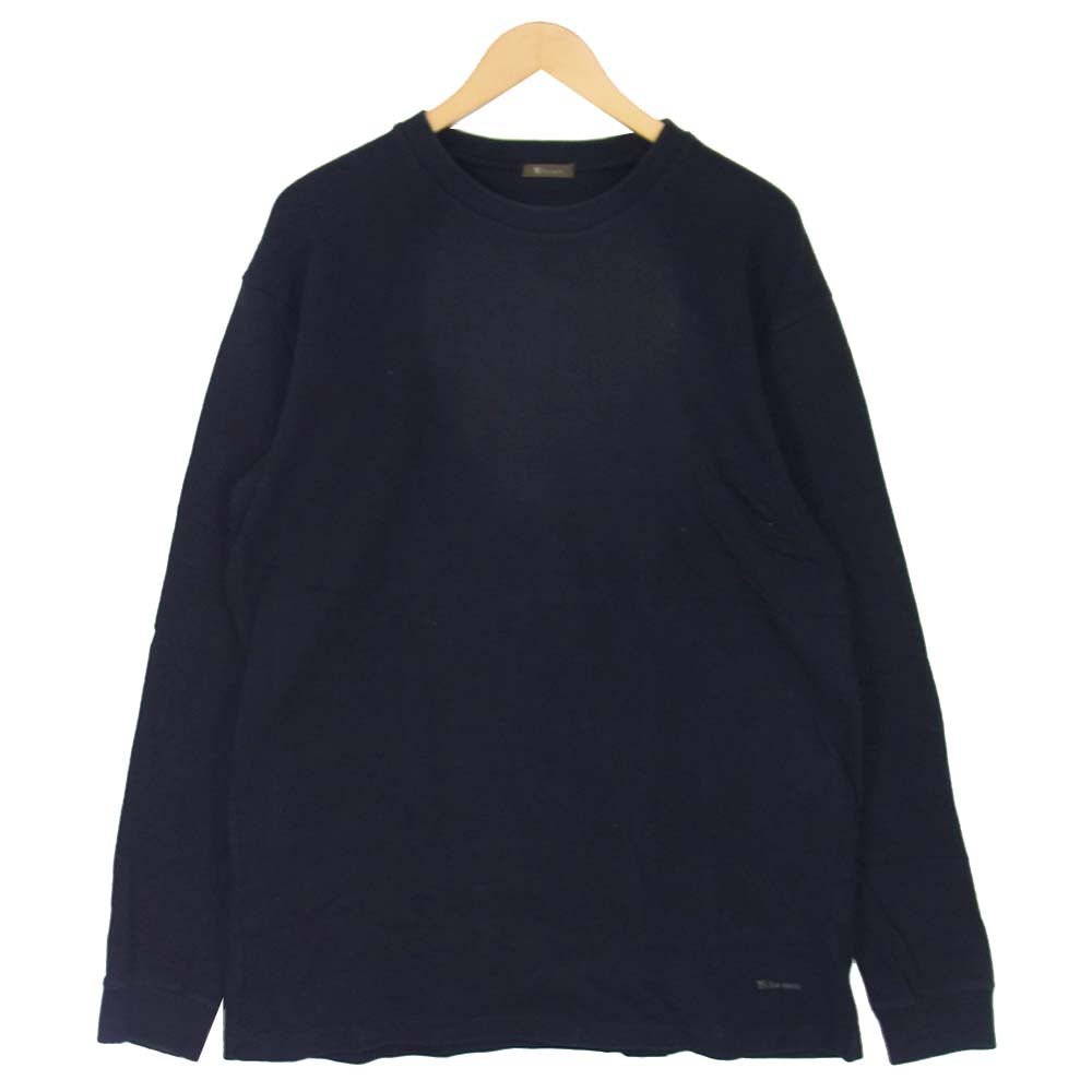 Yohji Yamamoto ヨウジヤマモト Y's for men ワイズフォーメン ロゴ刺繍 長袖Tシャツ ブラック系 サイズ表記無【中古】