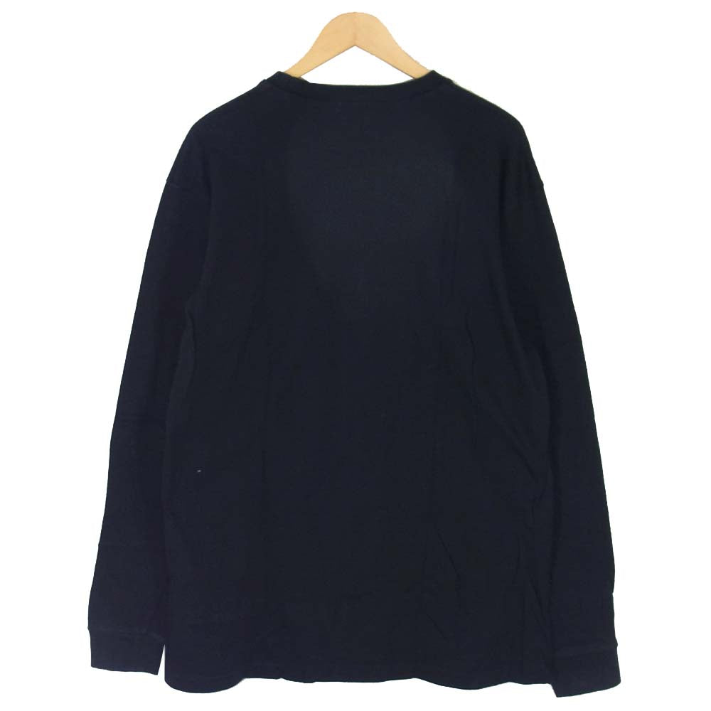 Yohji Yamamoto ヨウジヤマモト Y's for men ワイズフォーメン ロゴ刺繍 長袖Tシャツ ブラック系 サイズ表記無【中古】