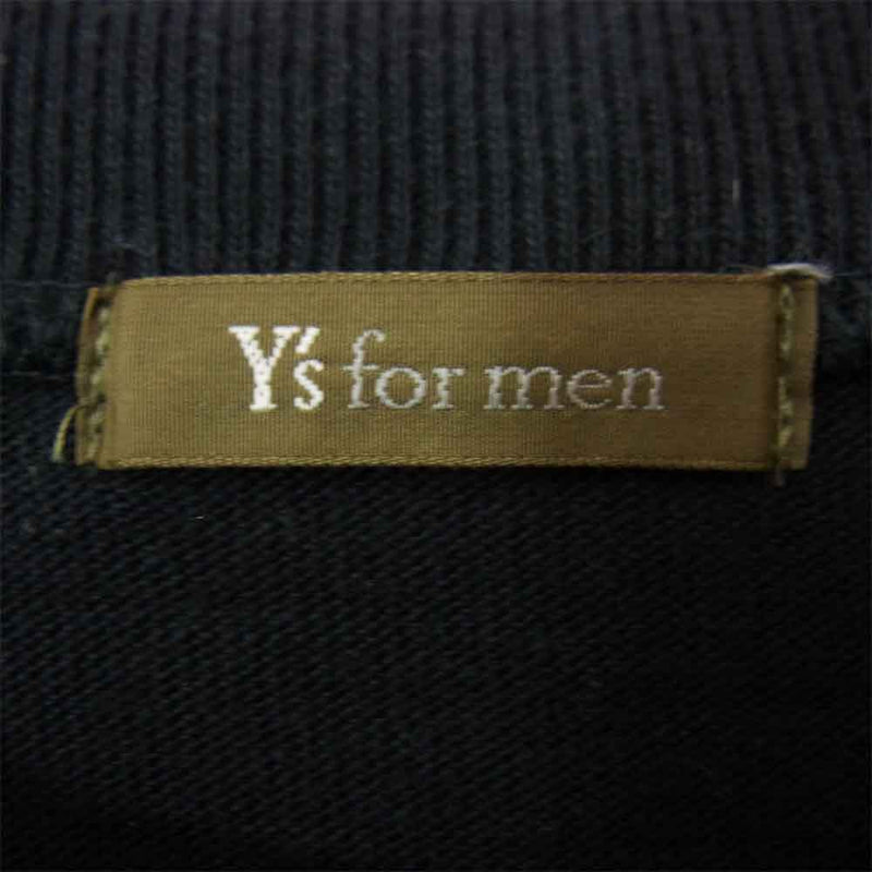 Yohji Yamamoto ヨウジヤマモト Y's for men ワイズフォーメン ロゴ刺繍 長袖Tシャツ ブラック系 サイズ表記無中古